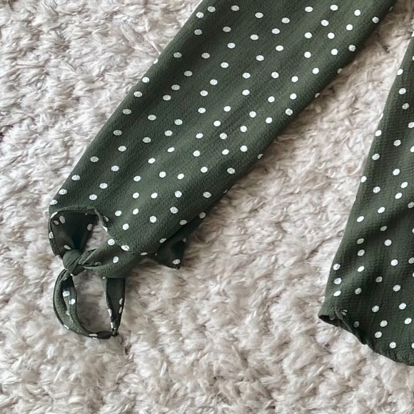 Polly & Esther Green Polka Dot Off the Shoulder Top - Picture 4 of 5
